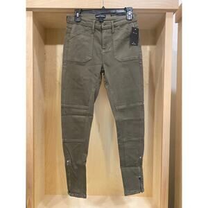 Permanent Olive green moto skinny jeans